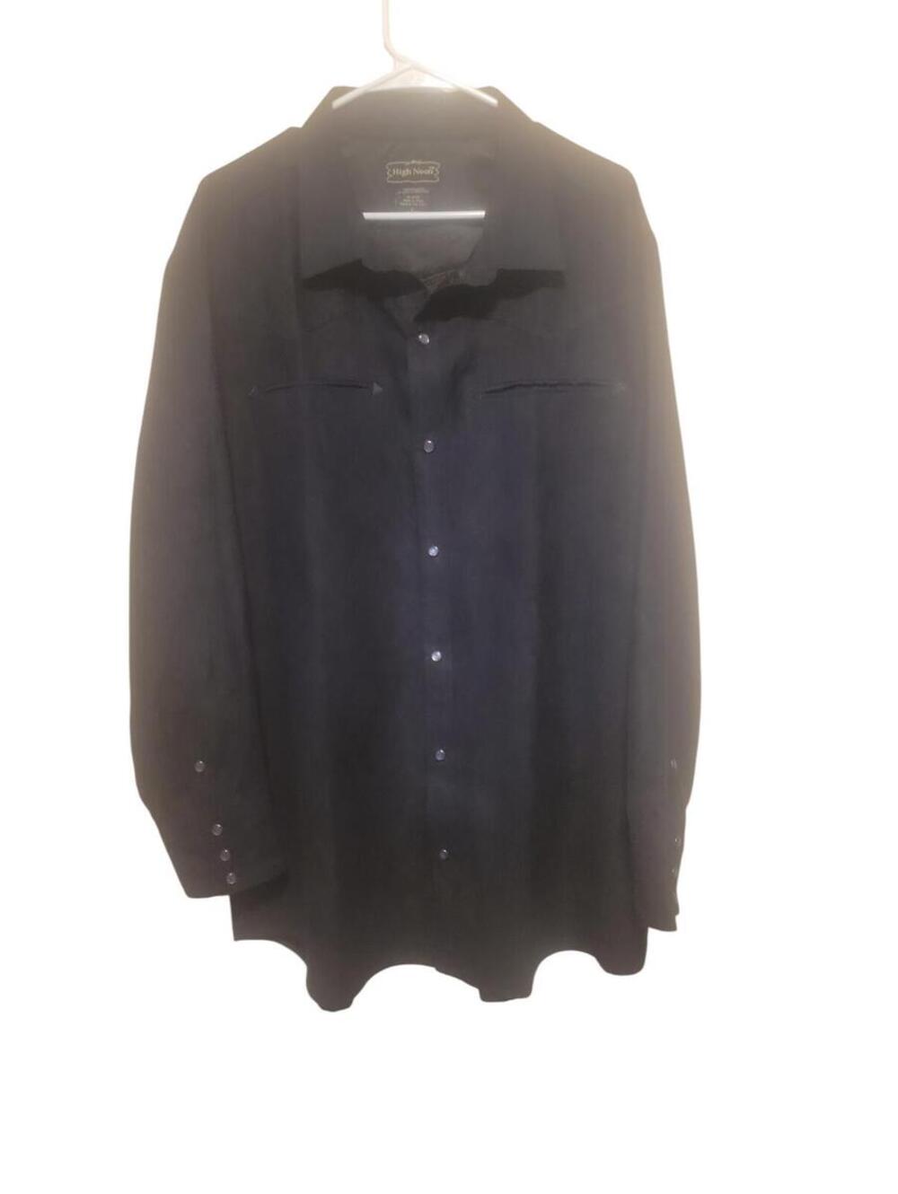 High Noon Black Long Sleeve Snap Western Shirt 100% Polyester Men's